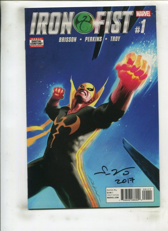 IRON FIST #1 (9.2) SIGNED BY ED BRISSON!! 2017