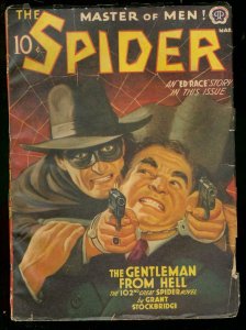 THE SPIDER MAR 1942 ED RACE STORY STOCKBRIDGE #102 PULP VG