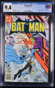 BATMAN #314 CGC 9.4 TWO-FACE KING FARADAY SELINA KYLE NEWSSTAND WHITE PAGES