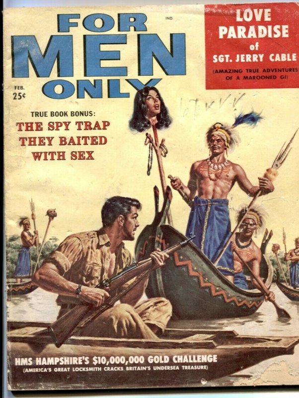 For Men Only February 1958- decapitated head cover- Sgt Jerry Cable