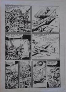 LEE ELIAS original art, WARFRONT #27 pg 3,14x 20,1955, Hitler, Air Battle, WWII