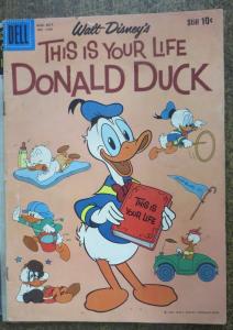 THIS IS YOUR LIFE, DONALD DUCK F.C.#1109 (DELL 8,1960) G+ Donald's Origin!