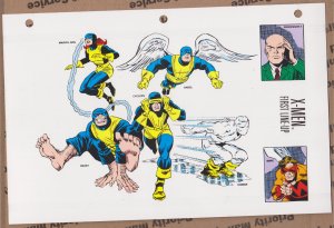 Official Handbook of the Marvel Universe Sheet- X-Men First Line-Up