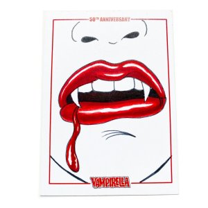 Vampirella 50Th Anniversary Sketch Card By Wilson Ramos Jr Dynamite (J)