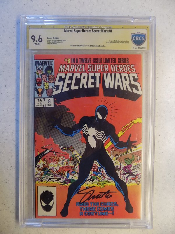 MARVEL SUPER-HEROES SECRET WARS # 8 SPIDER-MAN SIGNED JIM SHOOTER