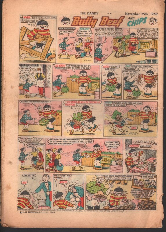 Dandy #1462 1969-D C Thompson-underground comix style-newspaper format-G