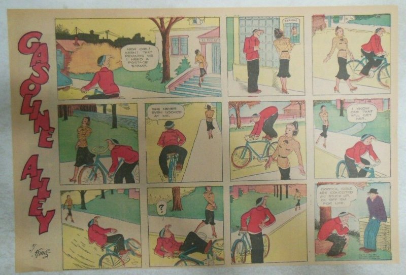  (17) Gasoline Alley Sunday Pages by Frank King from 1937 Size: 11 x 15 inches