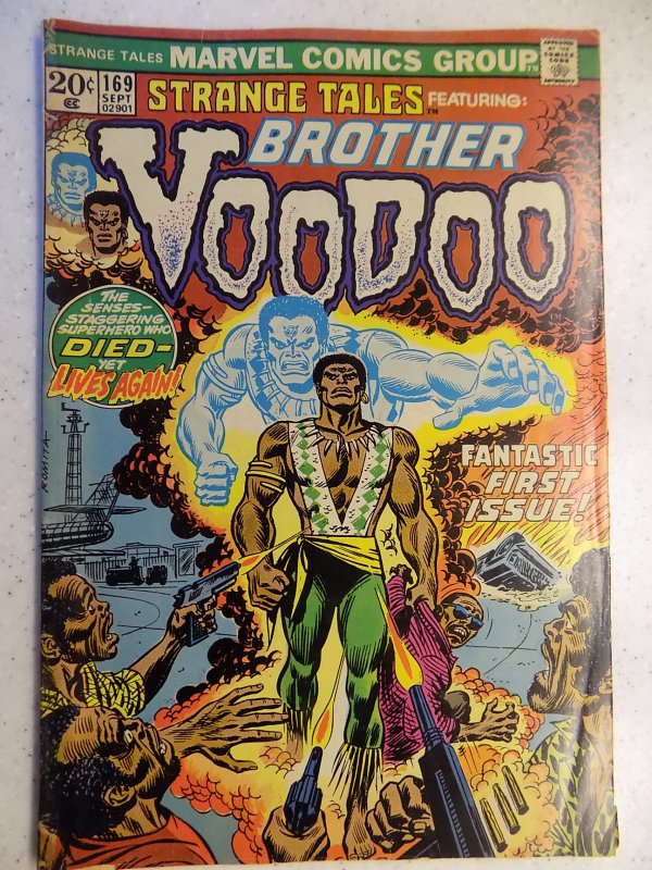 STRANGE TALES # 169 MARVEL BRONZE FIRST BROTHER VOODOO TAPE RESIDUE ON SPINE