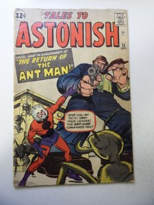 Tales to Astonish #35 2nd App of Ant-Man! GD Con 1 spine split, moisture stains