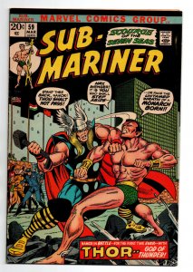 Sub-Mariner #59 - Namor vs Thor - 1973 - VG