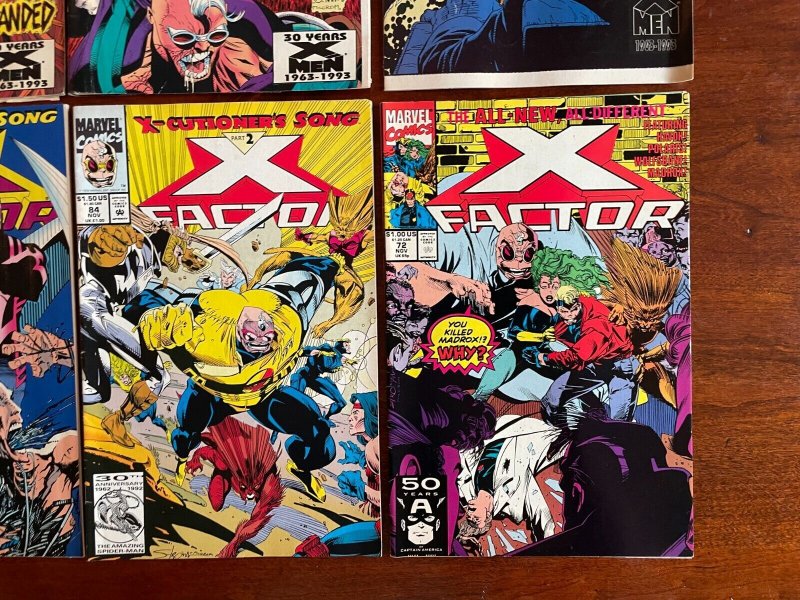 6 X-Factor Marvel Comic Books # 72 84 86 87 88 89 X-Men Wolverine Storm 30 J817