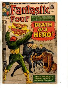 Fantastic Four # 32 VG Marvel Comic Book X-Men Thing Angel Beast Human Torch RH3