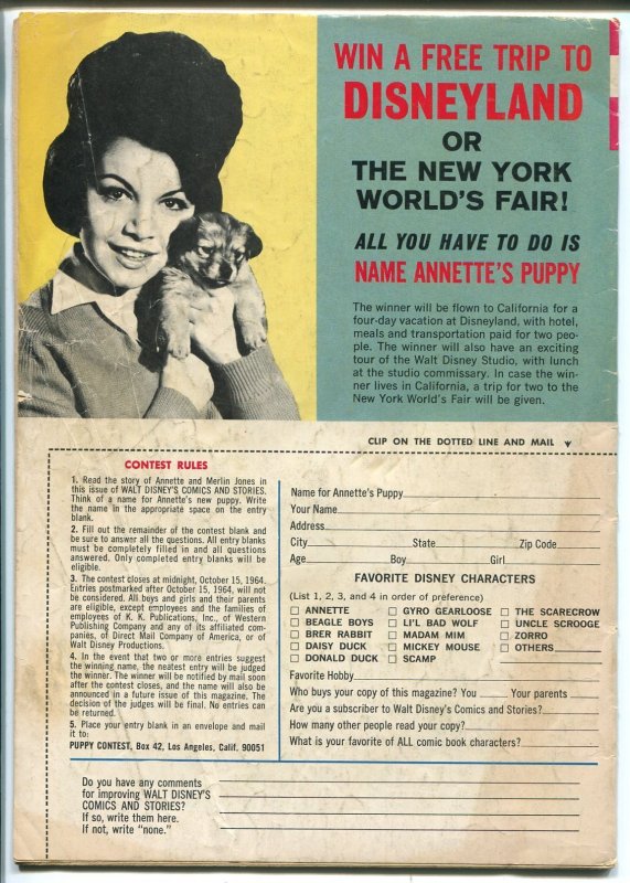 Walt Disney's Comics and Stories #289  1964 - Gold Key  -G/VG - Comic Book