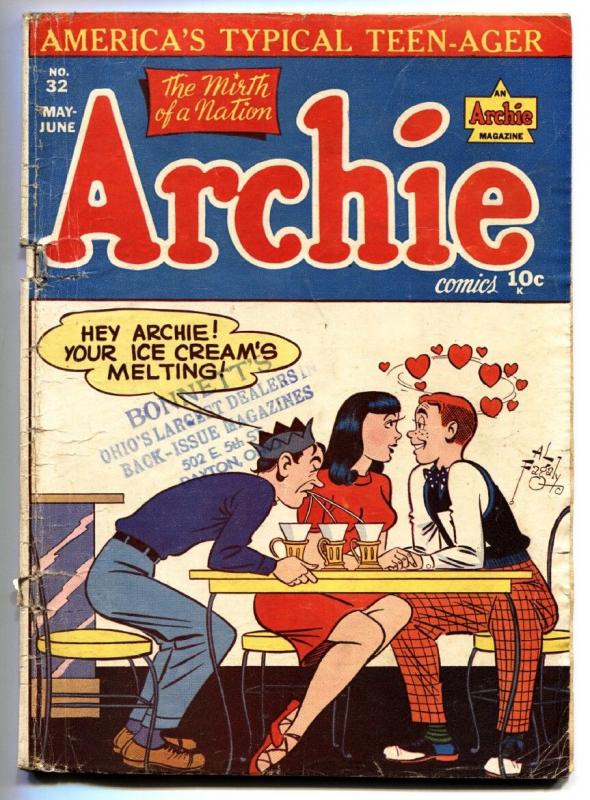 Archie #32 comic book 1948-MLJ-Betty-Veronica-soda shop-ice cream