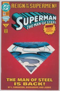 Superman The Man of Steel #22 (VF-NM) Collector's edition w/die cut cover