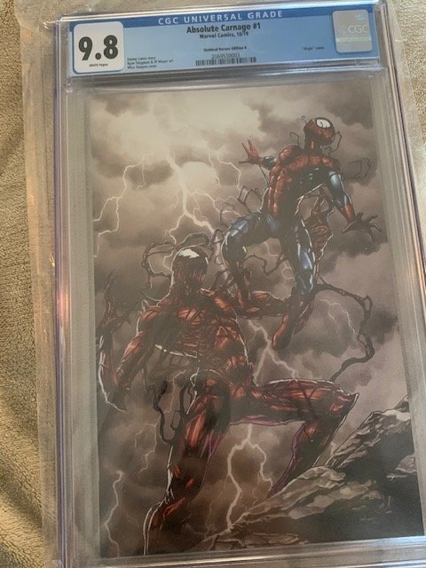 Absolute Carnage 1 Mico Suayan Slabbed Heroes Virgin Variant CGC 9.8