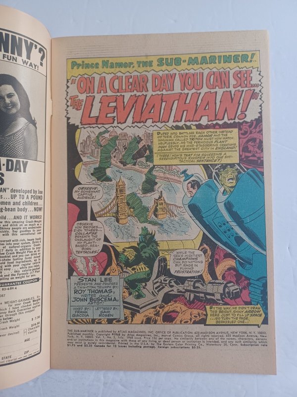 Sub-Mariner #3 - Namor - Triton - 1968 - VF