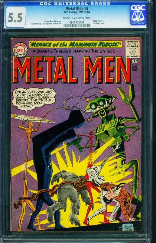 METAL MEN #5 CGC 5.5 DC comic book-THE GAS GANG 0907405009