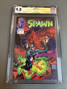 Spawn (1992) # 1 (CGC 9.8 SS) Signed & Sketch Ken Stacy • Signed Todd McFarlane
