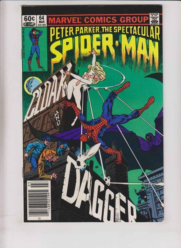 Spectacular Spider-Man #64 FN+ newsstand miscut - 1st appearance cloak & dagger