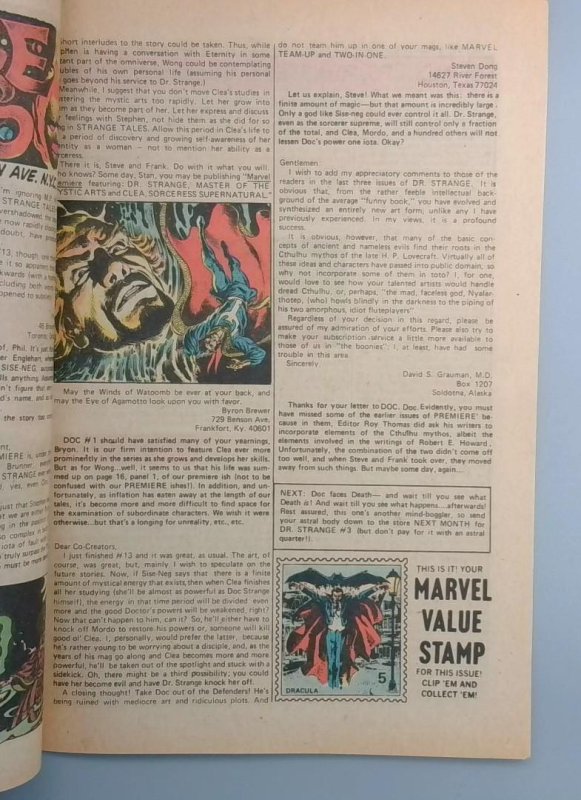 Doctor Strange #2 VF Hulk, Silver Surfer, Spider-Man Marvel 1974