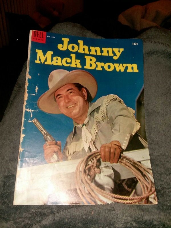 JOHNNY MACK BROWN #584 dell four color comics 1955 golden age precode western
