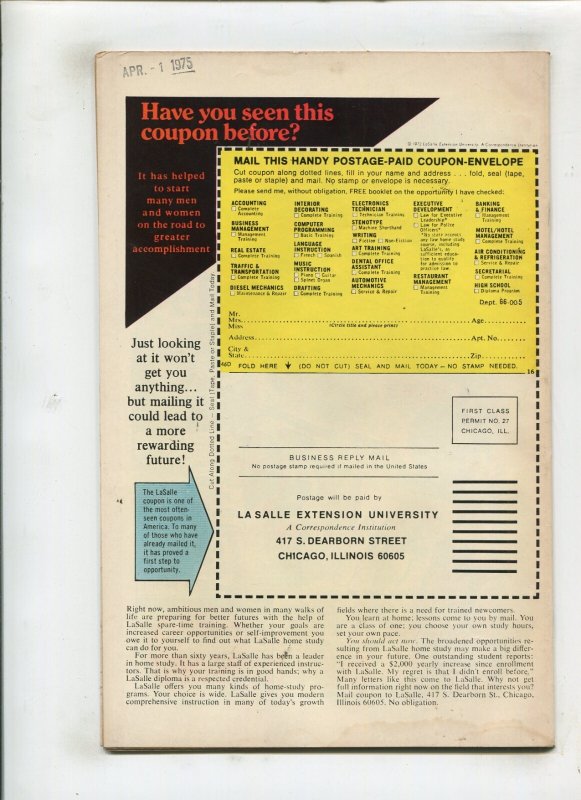 DAREDEVIL #123 (6.0) BLACK WIDOW & NICK FURY APP!! 1975