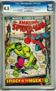 Amazing Spider-Man #119 (1973) CGC 4.5! Cream-OW Pages! sticker on back of slab