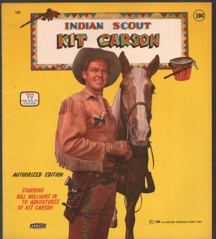 Kit Carson Indian Scout Coloring Book #1325 1956-Bill Williams-TV series-VF