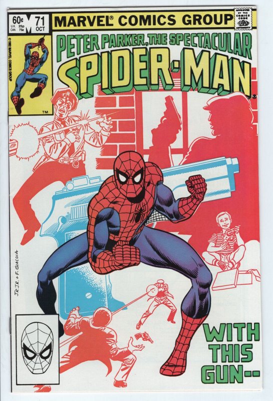 SPECTACULAR SPIDER-MAN #71 - 6.5 - WP - Gun Awareness Storline