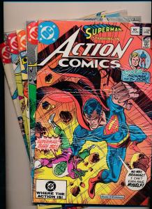 Lot of 6-DC Action Comics #530/535/536/537/542/ SUPERMAN FINE/VERY FINE (SRU150)
