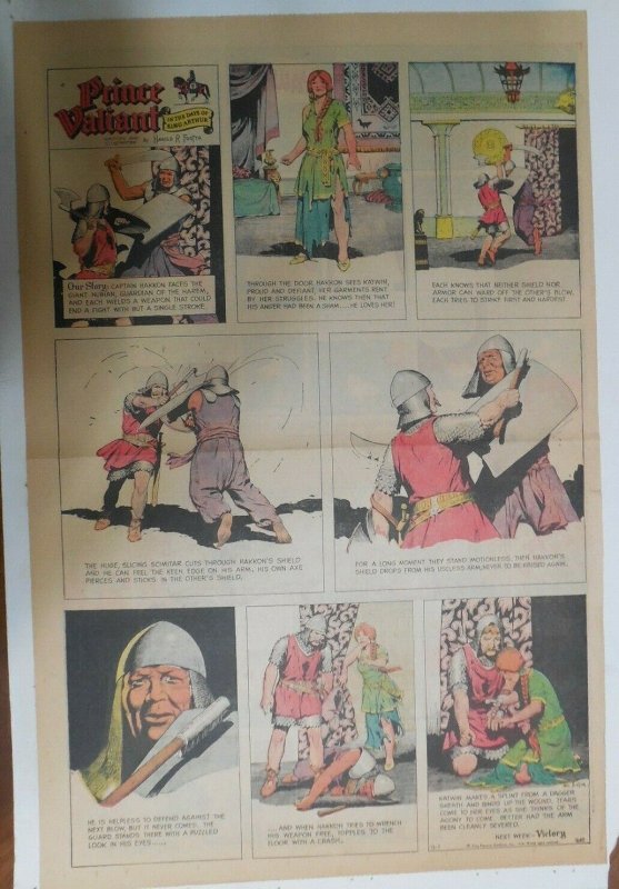 Prince Valiant Sunday #1660 by Hal Foster from 12/1/1968 Rare Full Page Size !