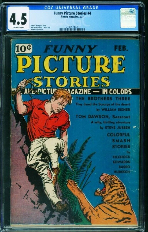 Funny Picture Stories #4 CGC 4.5 1937-Rare comic book-Will Eisner 