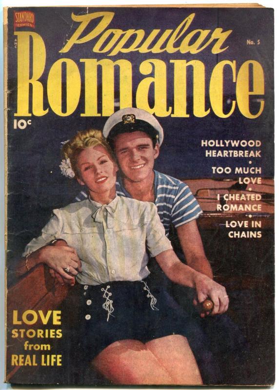 POPULAR ROMANCE #5 (#1)-GREAT PHOTO COVER- Golden Age G/VG