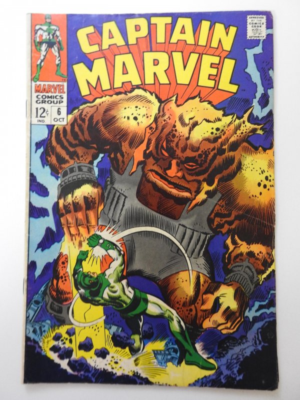 Captain Marvel #6 (1968) In The Path of Solam! Sharp VG+ Condition!