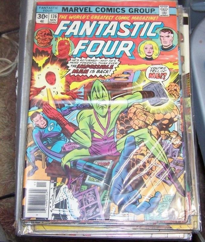 Fantastic Four #176 (Nov 1976, Marvel) impossible man is back 