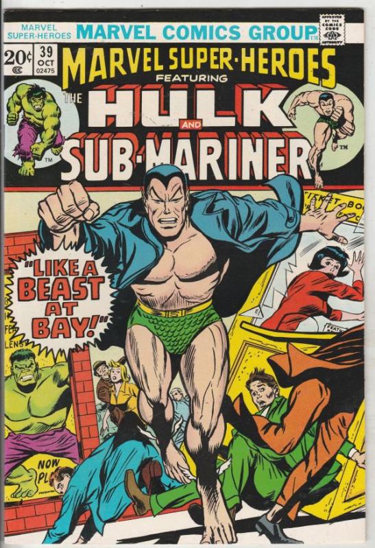 Marvel Super-Heroes Featuring Hulk and Sub-Mariner #39 (Oct-73) NM Super-High...