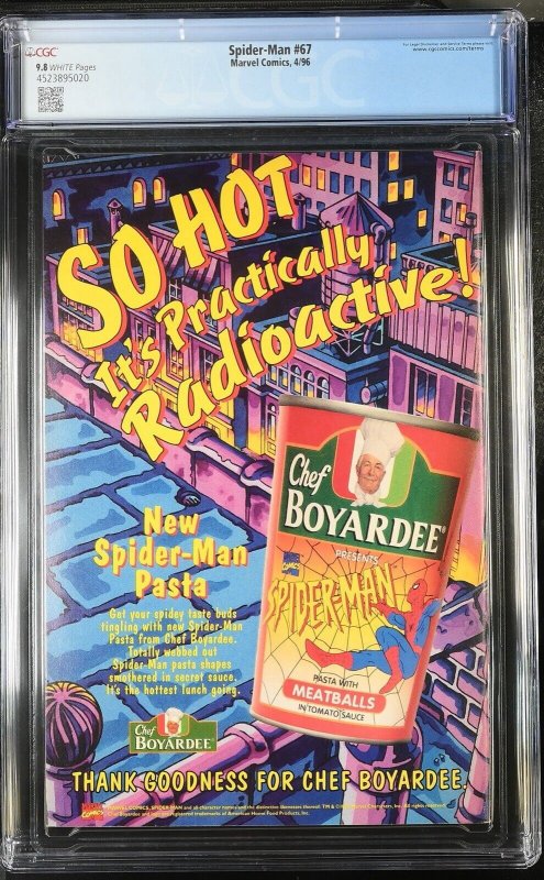 Spider-man 67 Cgc 9.8 1996 Spider-carnage