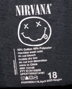 YELLOW SMILEY | NIRVANA TOUR BOYS 18 GRAPHIC COTTON TEE | NEW W/TAGS
