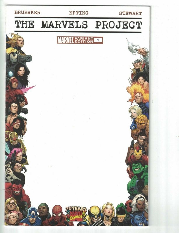 The Marvels Project #1 70th anniversary blank frame cover - variant edition