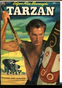TARZAN #38-1952-DELL-BURROUGHS-MARSH-LEX BARKER PHOTO COVER-vg 