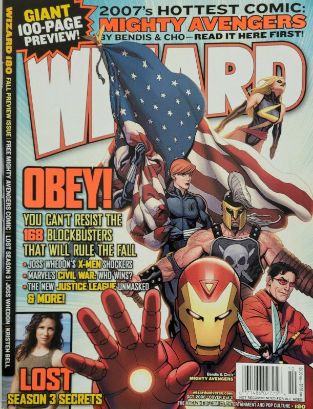 Wizard Oct 2006 Comic Magazine Marvel Avengers Joss Whedon Lost Season 3 NoML EX