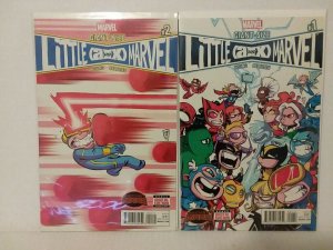 SKOTTIE YOUNG: LITTLE MARVEL AVENGERS vs X-MEN #1 & 2 + GIANT - FREE SHIPPING!