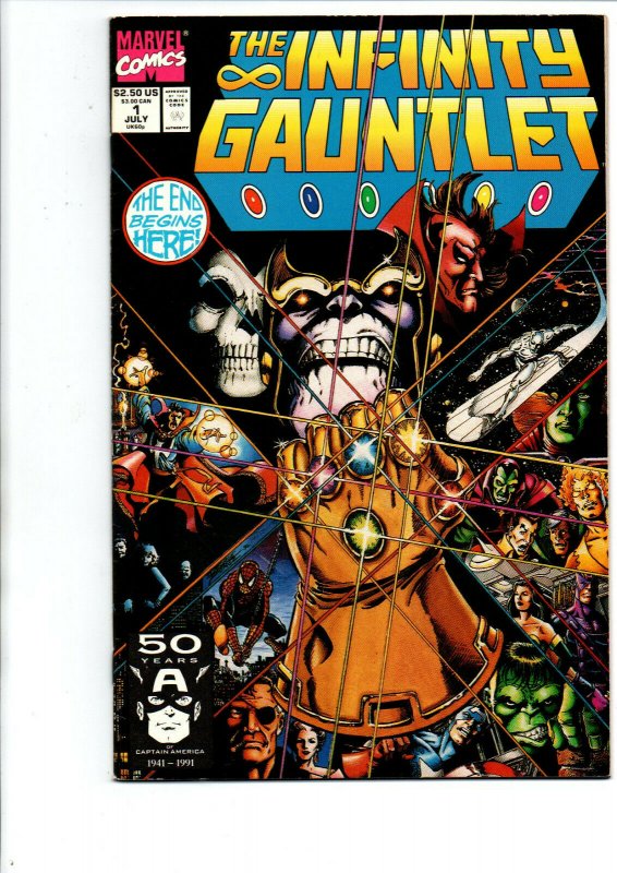 Infinity Gauntlet #1 - Thanos - Avengers End Game - 1991 - Very Fine/Near Mint