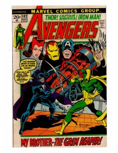 The Avengers #102 (1972  GRIM REAPER THE SENTINELS / ID#151