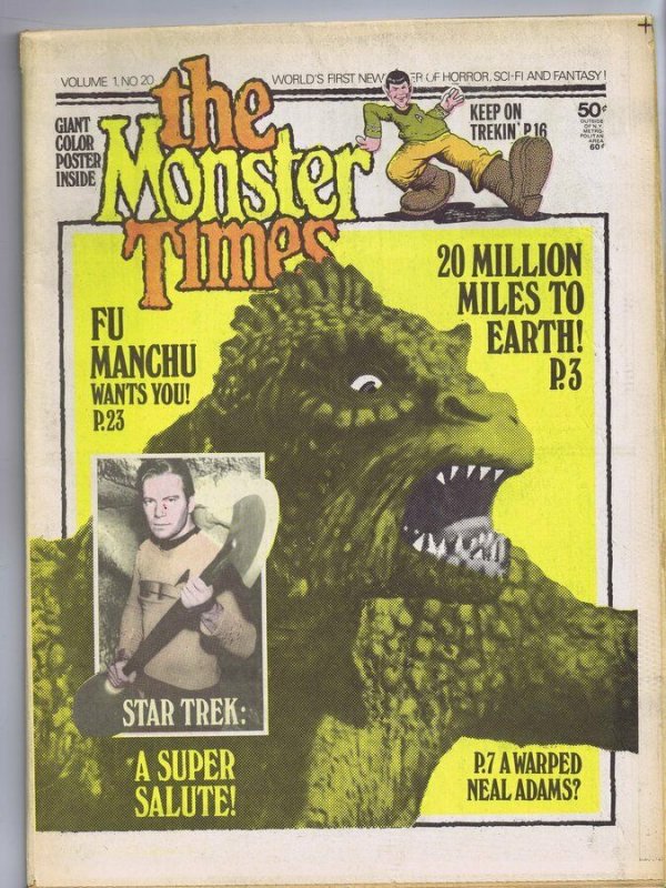 ORIGINAL Vintage 1973 The Monster Times Horror Newspaper Magazine #210 Star Trek