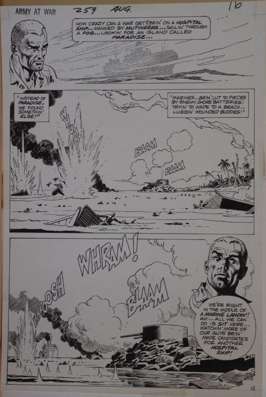 RUSS HEATH original art, OUR ARMY at WAR #259, Two pgs #12-13, Marines needing a