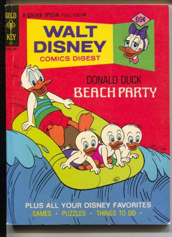 Walt Disney Comic Digest #54 1975-Beach party-Donald Duck-VG/FN