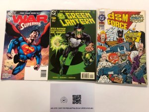 3 Comics  War Superman #0 Green Lantern #100 DM Force #1  17 KE5