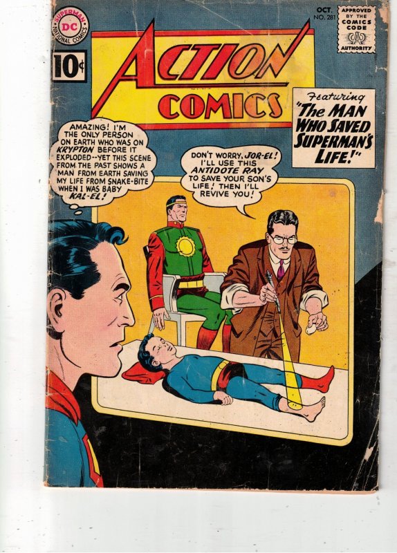 Action Comics #281 1961 Square 10c key Krypton! PRICE DROP! VG, Early Supergirl